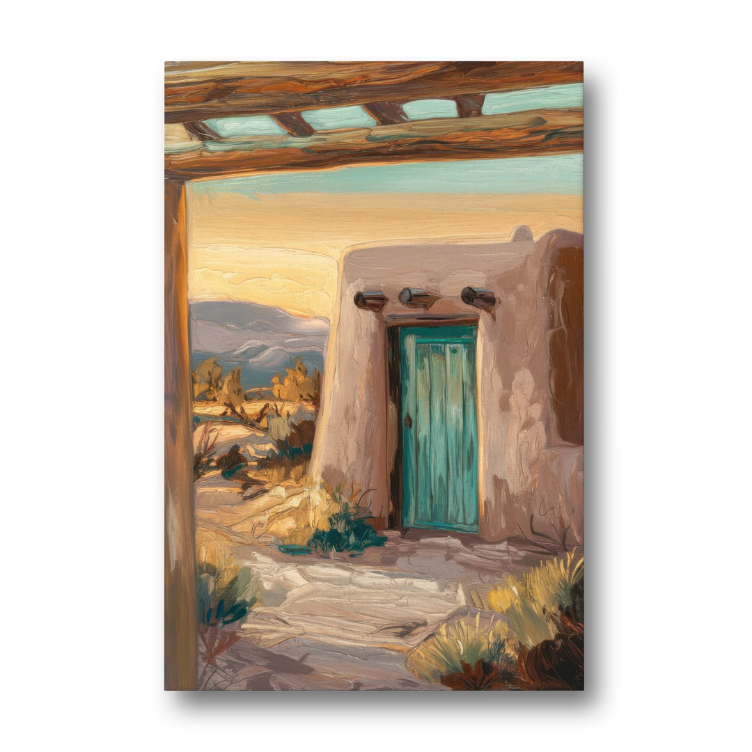 Santa Fe Pueblo Style - Canvas Wall Art - Front
