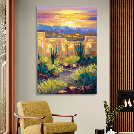 Santa Fe Sunlit Horizon Living Room - Canvas Wall Art