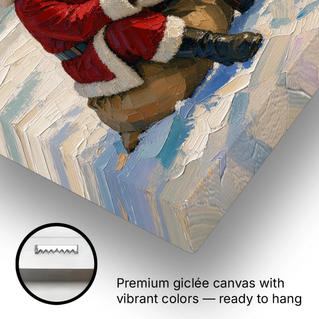 Santa Resting on His Sack - Canvas Wall Art - Gallery Wrap Corner