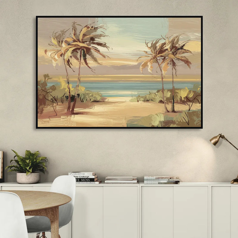 Savannah Coastal Beauty Sitting Room - Black Canvas Wall Art