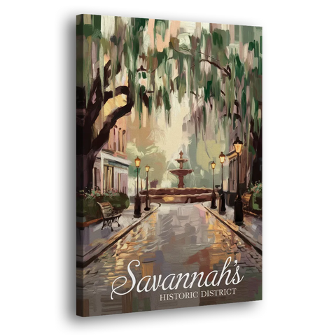 Savannah Historic District Charm - Canvas Wall Art