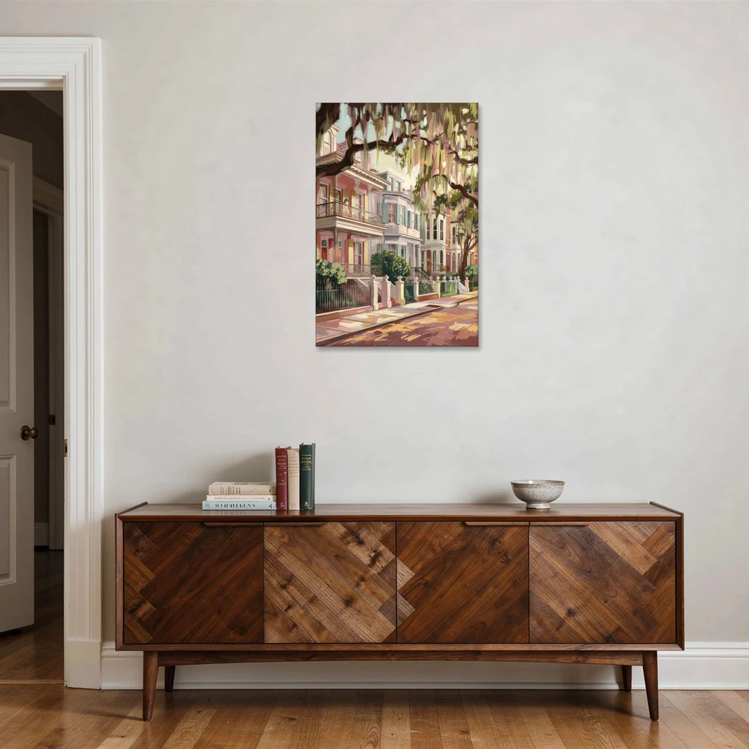 Savannah Historic Homes - Canvas Wall Art - Coffee Table - 24x36