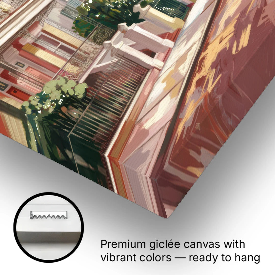 Savannah Historic Homes - Canvas Wall Art - Gallery Wrap Corner