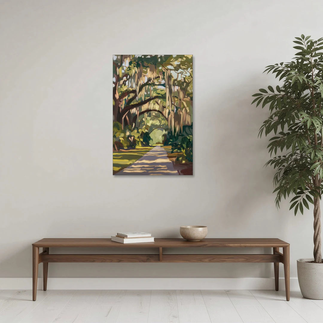 Savannah Oak Trees and Moss - Canvas Wall Art - Coffee Table - 24x36