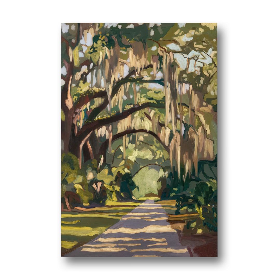 Savannah Oak Trees and Moss - Canvas Wall Art - Front