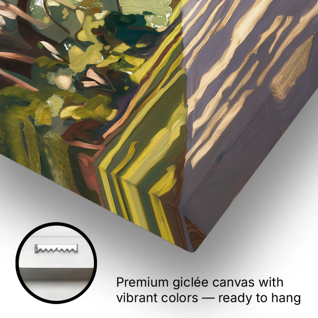 Savannah Oak Trees and Moss - Canvas Wall Art - Gallery Wrap Corner