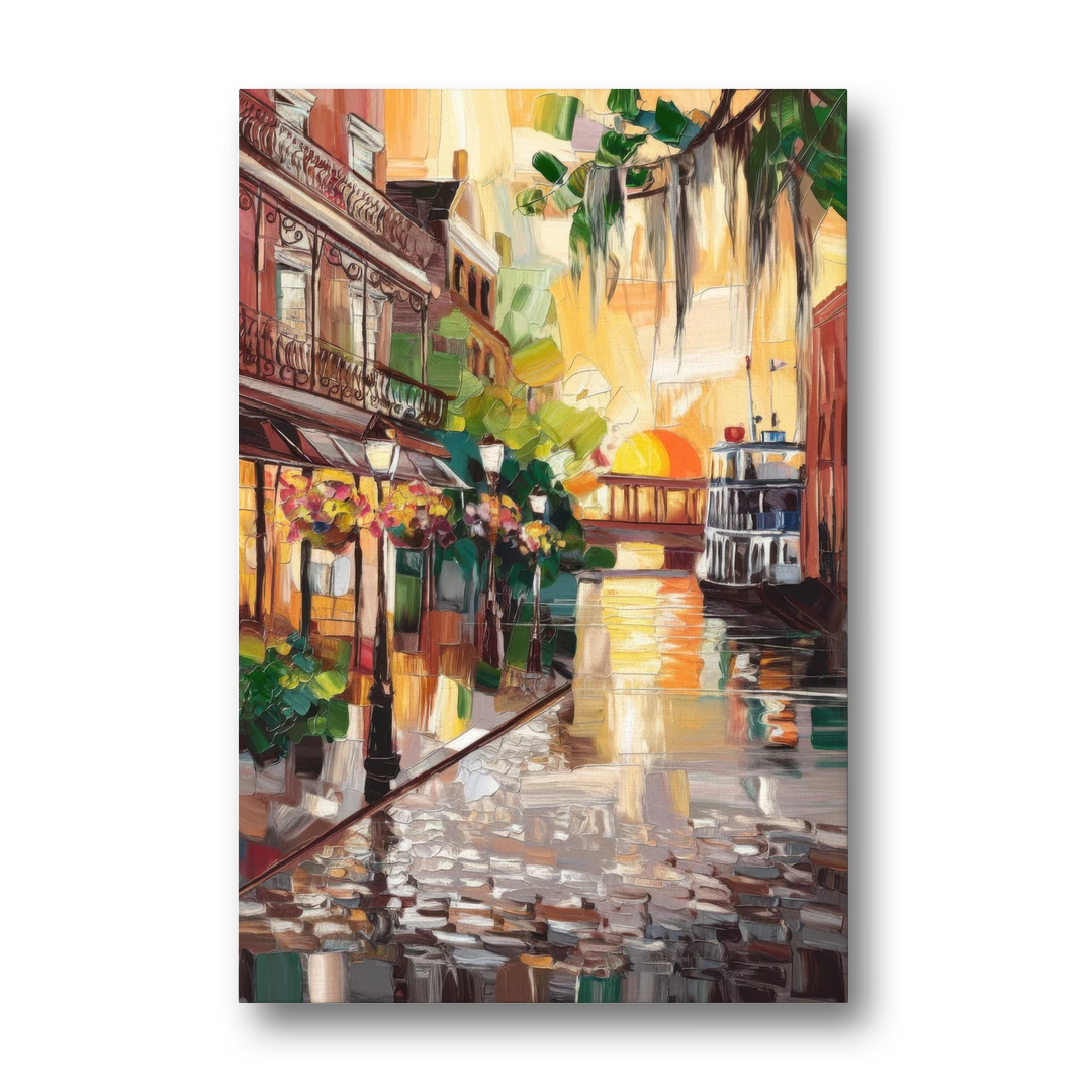 Savannah River Street Vibes - Canvas Wall Art - Front
