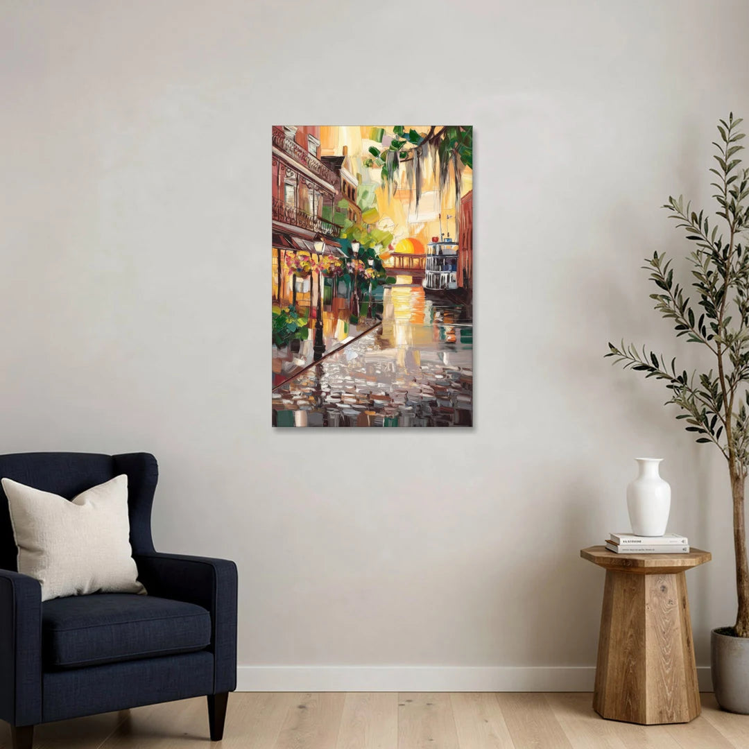 Savannah River Street Vibes - Canvas Wall Art - Sofa - 24x36