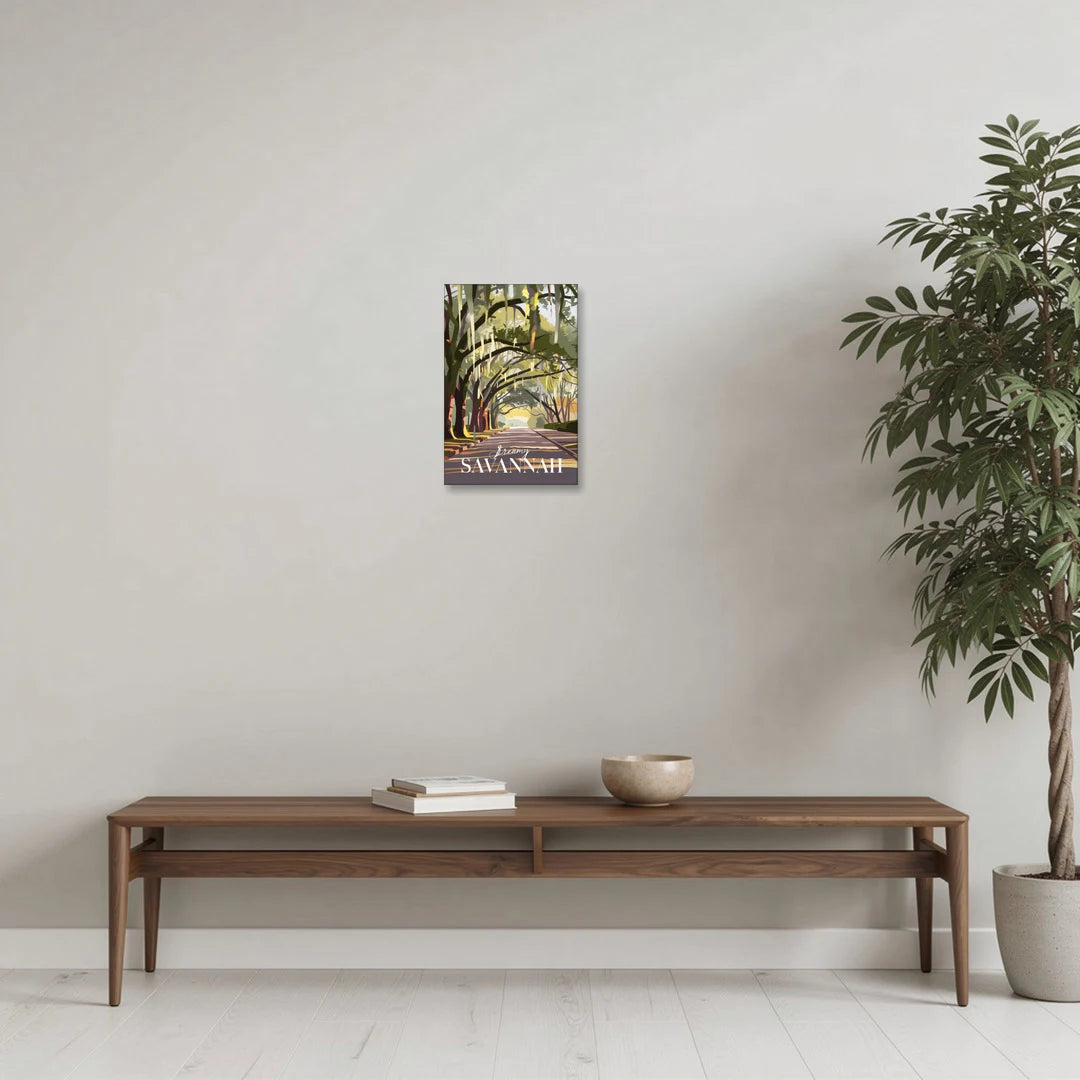 Savannah Spanish Moss Streets - Canvas Wall Art - Coffee Table - 12x18