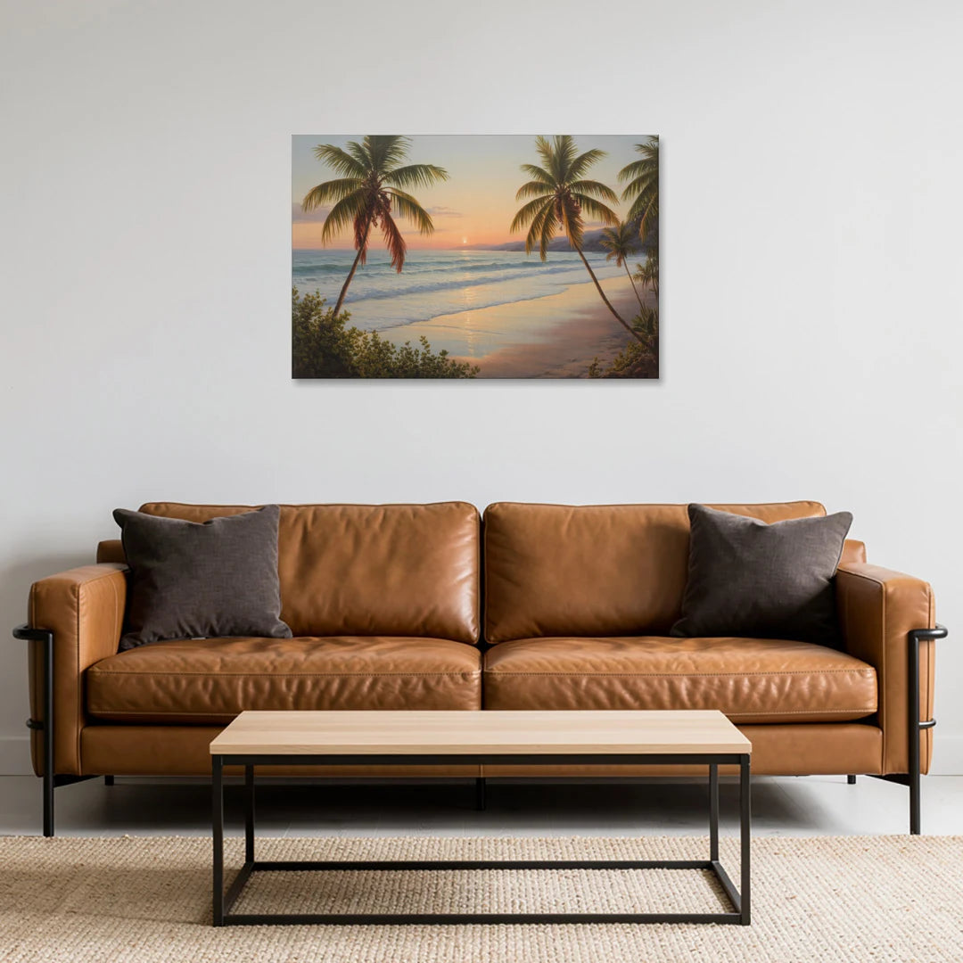 Sayulita Beach Sunset - Canvas Wall Art - Sofa - 36x24