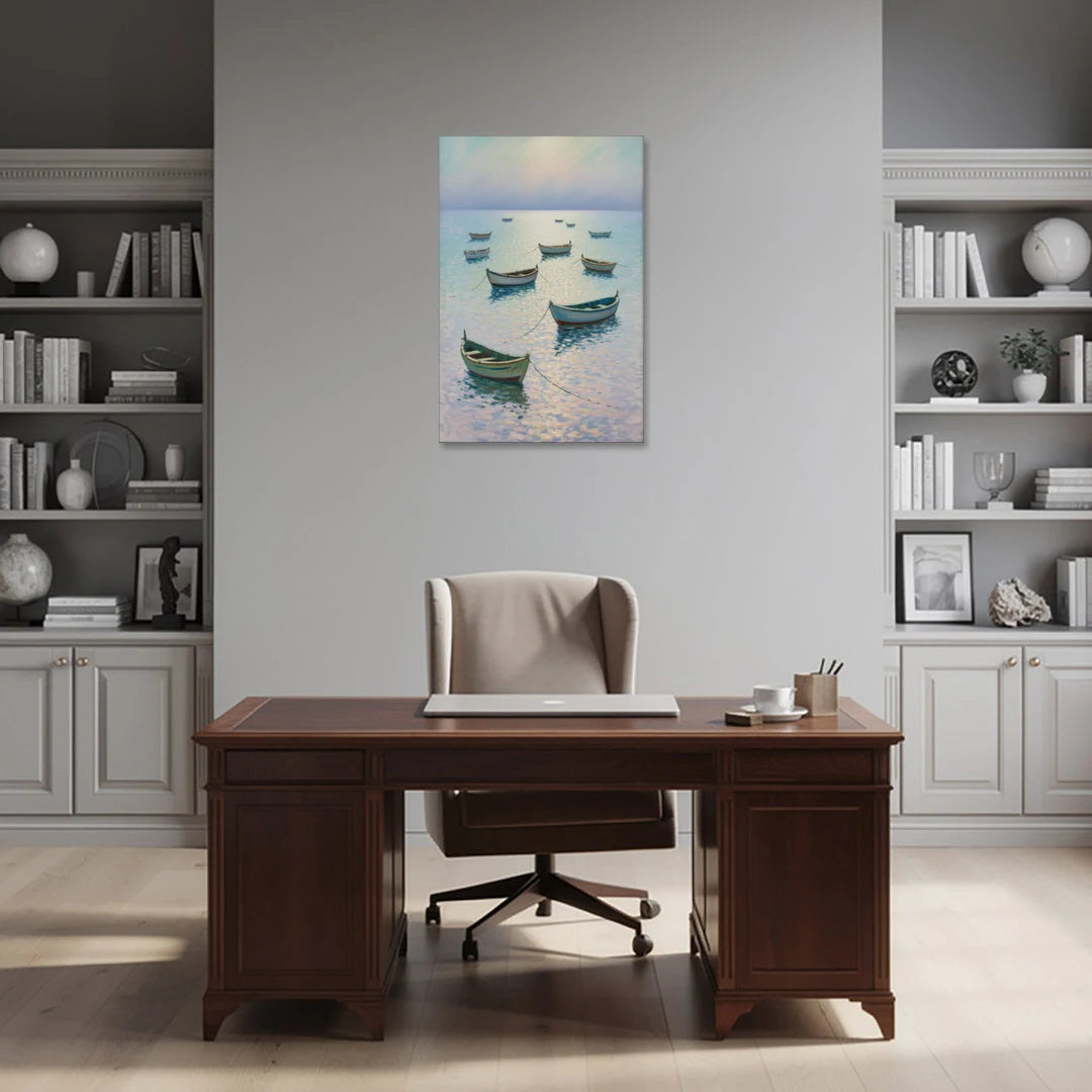 Sayulita Fishing Boats - Canvas Wall Art - Office - 24x36