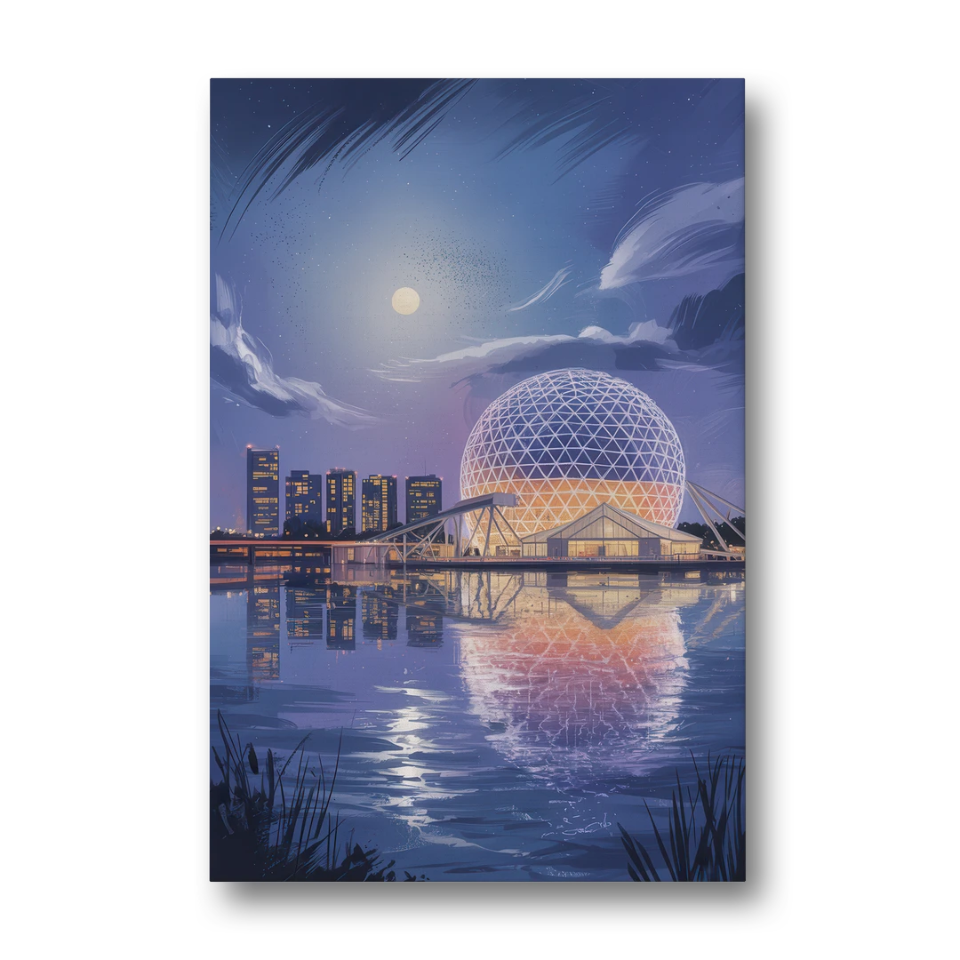 Science World at Night - Canvas Wall Art - Front