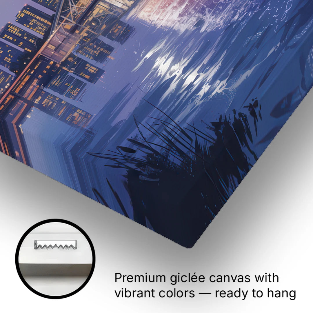 Science World at Night - Canvas Wall Art - Gallery Wrap Corner