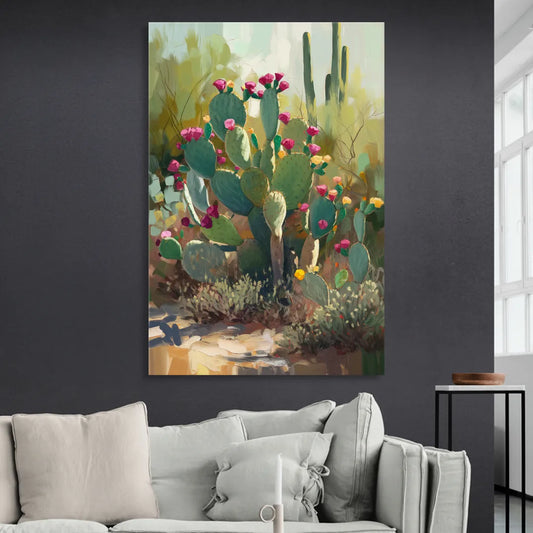 Scottsdale Cactus Bloom Living Room - Canvas Wall Art