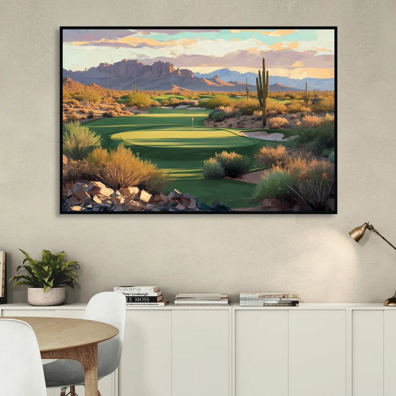 Scottsdale Golf Paradise Living Room - Black Canvas Wall Art