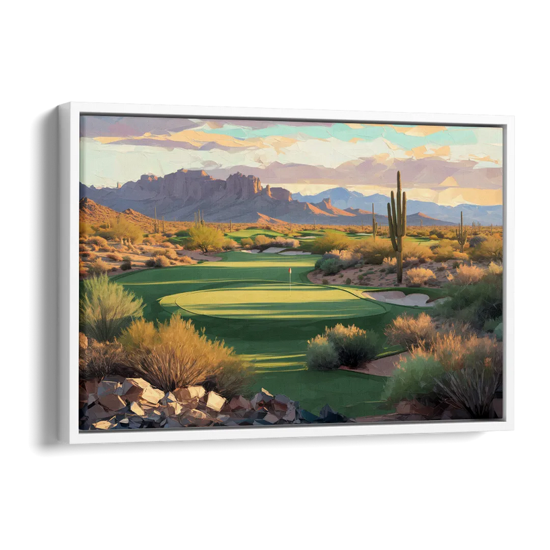 Scottsdale Golf Paradise Side - White Canvas Wall Art
