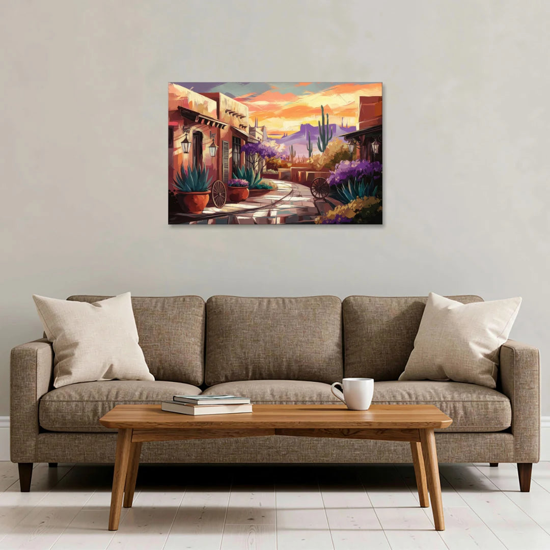Scottsdale Old Town Charm - Canvas Wall Art - Sofa - 36x24