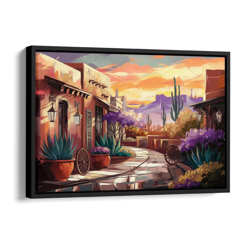 Scottsdale Old Town Charm Side - Black Canvas Wall Art