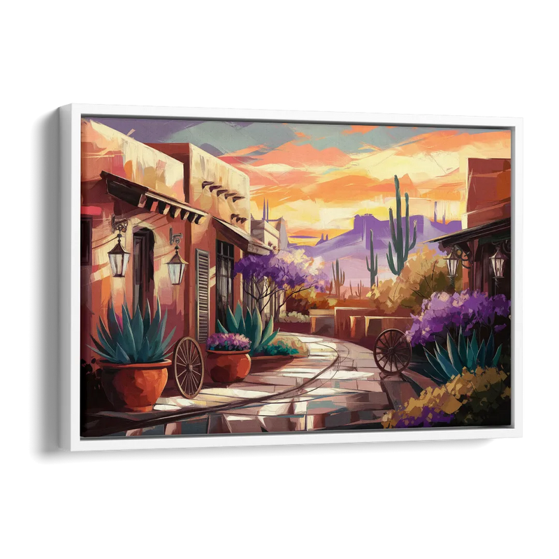 Scottsdale Old Town Charm Side - White Canvas Wall Art