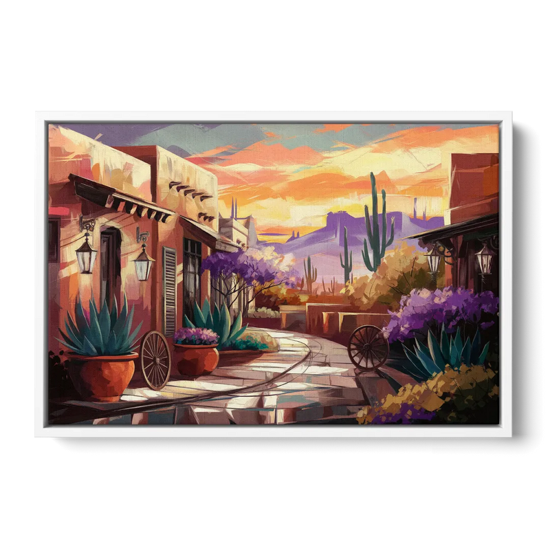 Scottsdale Old Town Charm Front - White Canvas Wall Art