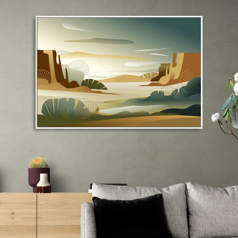 Scottsdale Sonoran Serenity Sitting Room - White Canvas Wall Art