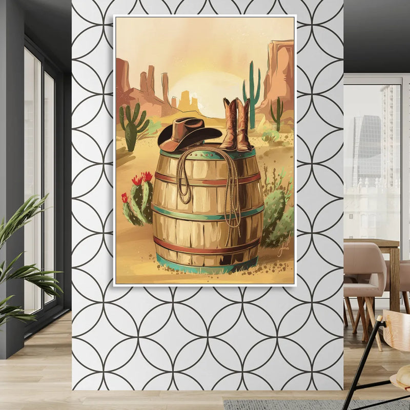 Scottsdale Western Heritage Sitting Room - White Canvas Wall Art