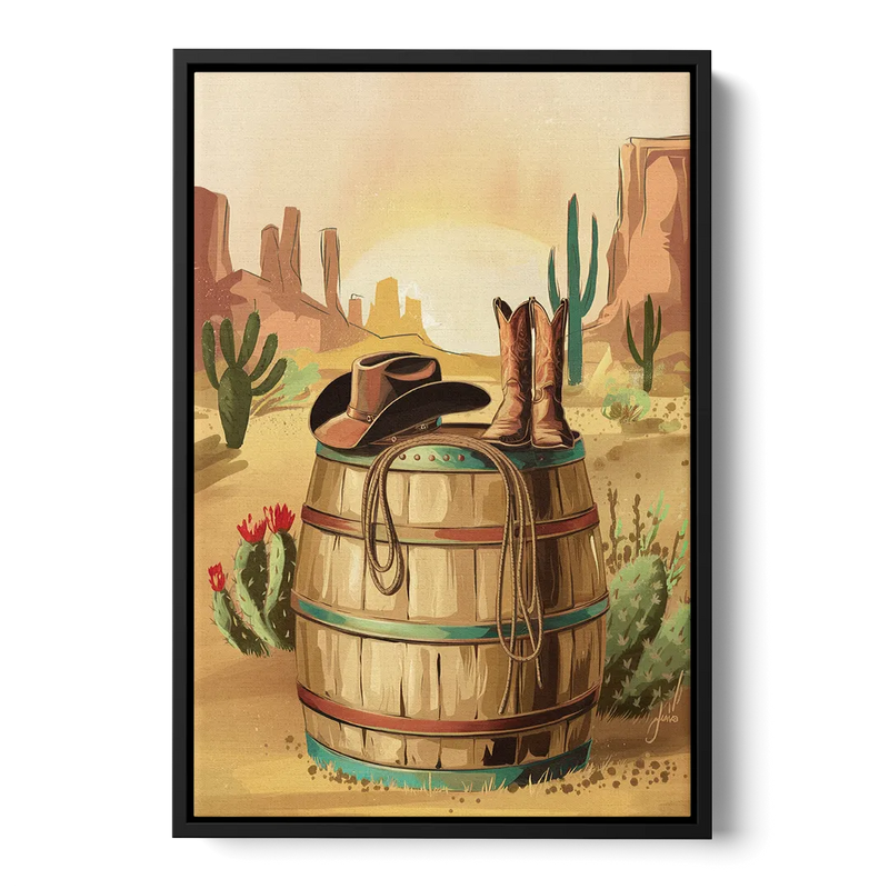 Scottsdale Western Heritage Front - Black Canvas Wall Art