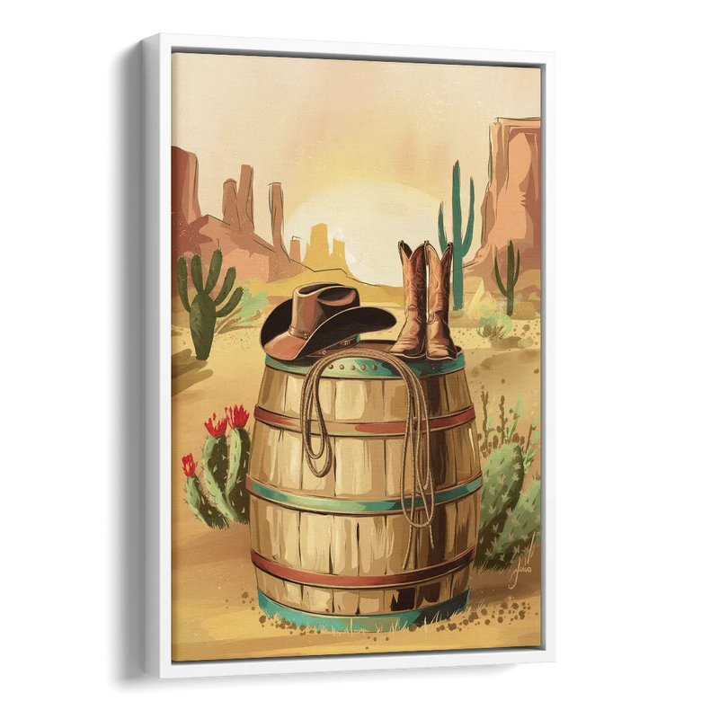 Scottsdale Western Heritage Side - White Canvas Wall Art