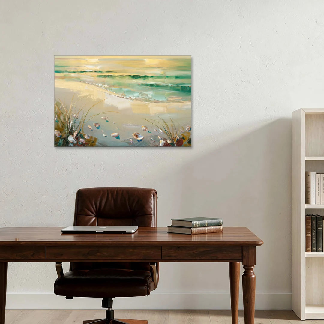 Seaside Beachfront Serenity - Canvas Wall Art - Office - 36x24