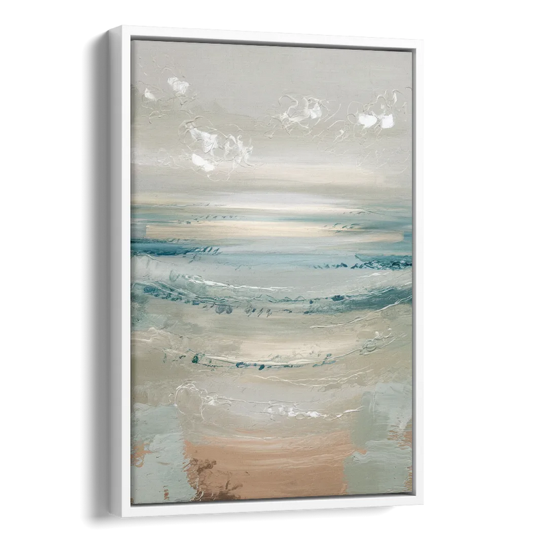 Seaside Blue Horizon Side - White Canvas Wall Art