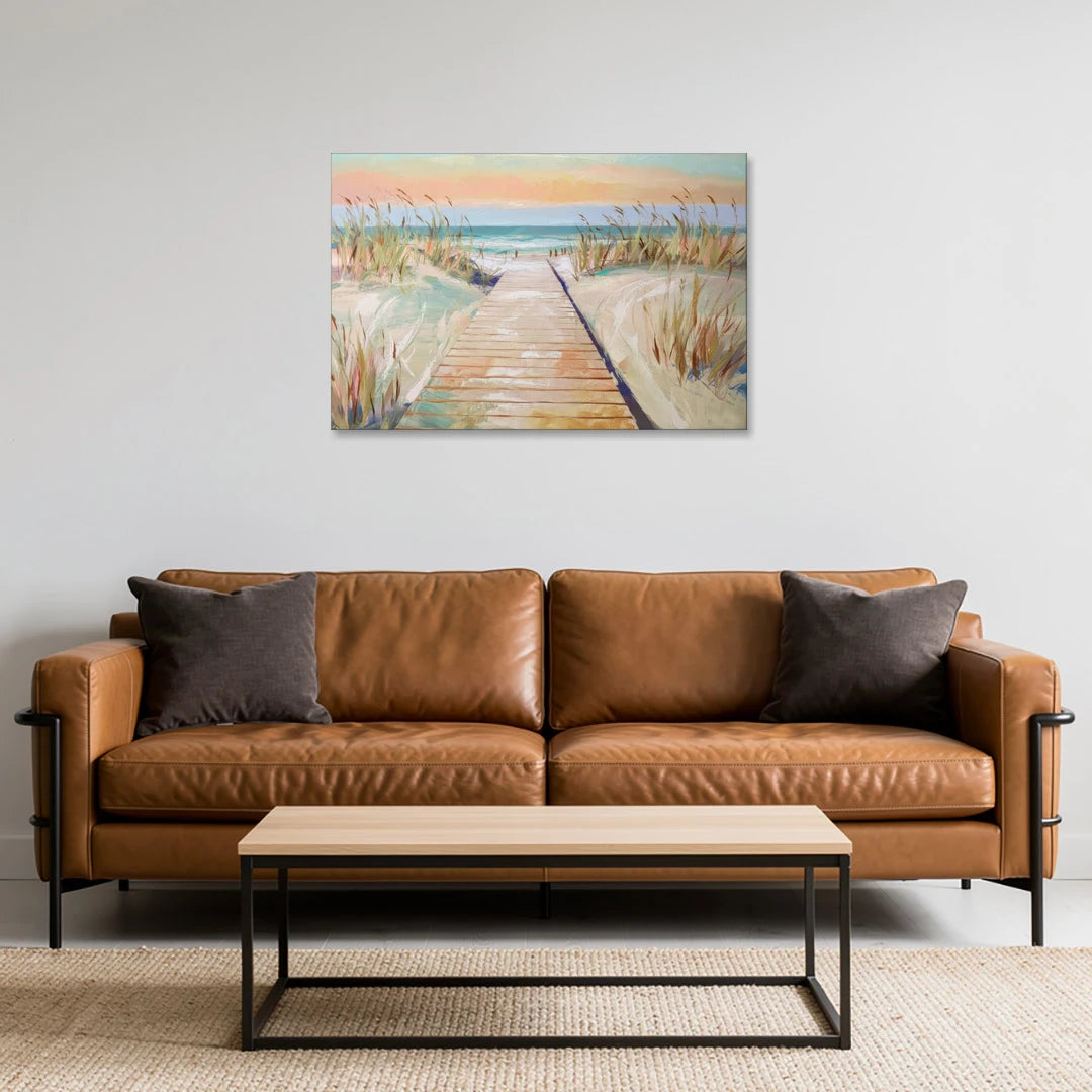Seaside Boardwalk Dreams - Canvas Wall Art - Sofa - 36x24