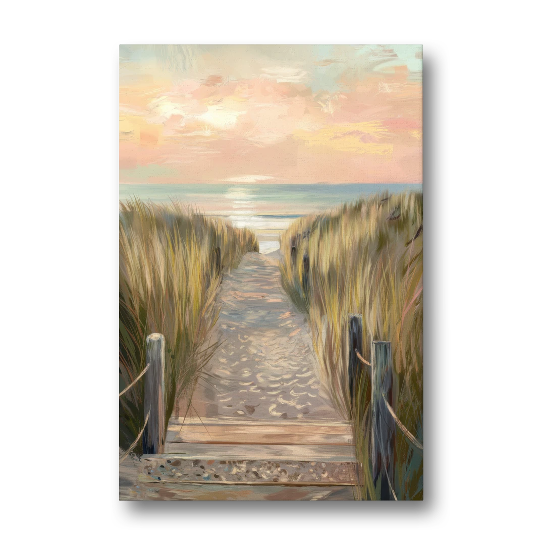 Seaside Coastal Path - Canvas Wall Art - Front