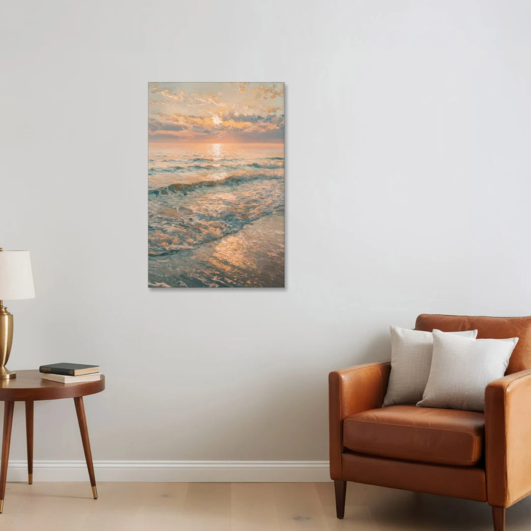 Seaside Golden Hour - Canvas Wall Art - Sofa - 24x36