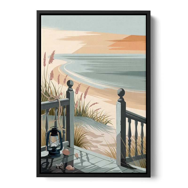 Seaside Nautical Charm Front - Black Canvas Wall Art