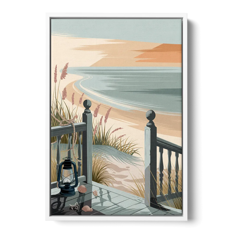 Seaside Nautical Charm Front - White Canvas Wall Art