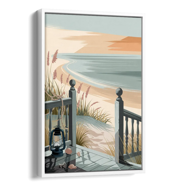 Seaside Nautical Charm Side - White Canvas Wall Art