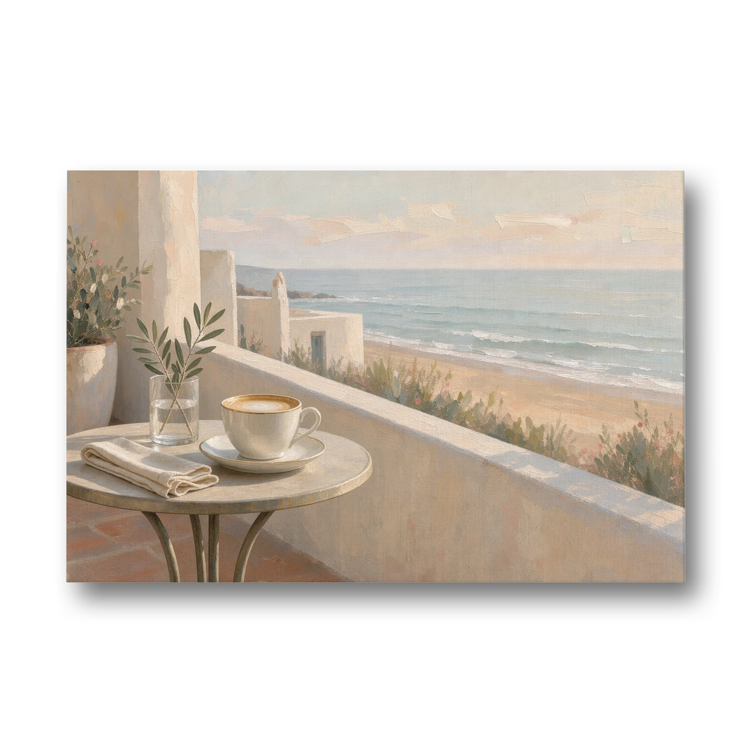 Seaside Terrace Cappuccino - Canvas Wall Art - Front