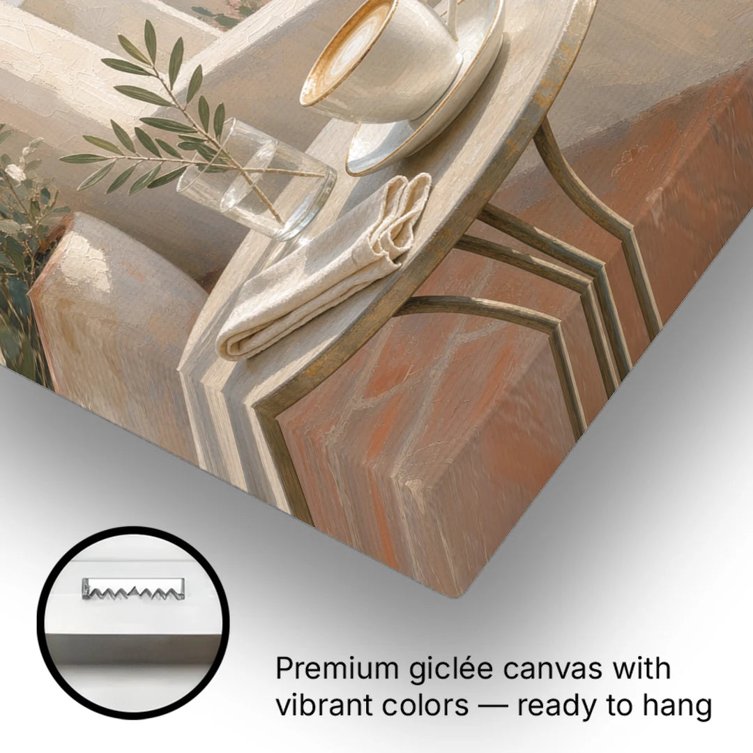 Seaside Terrace Cappuccino - Canvas Wall Art - Gallery Wrap Corner