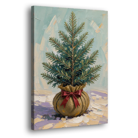 Seasonal Burlap-Wrapped Living Fir - Canvas Wall Art