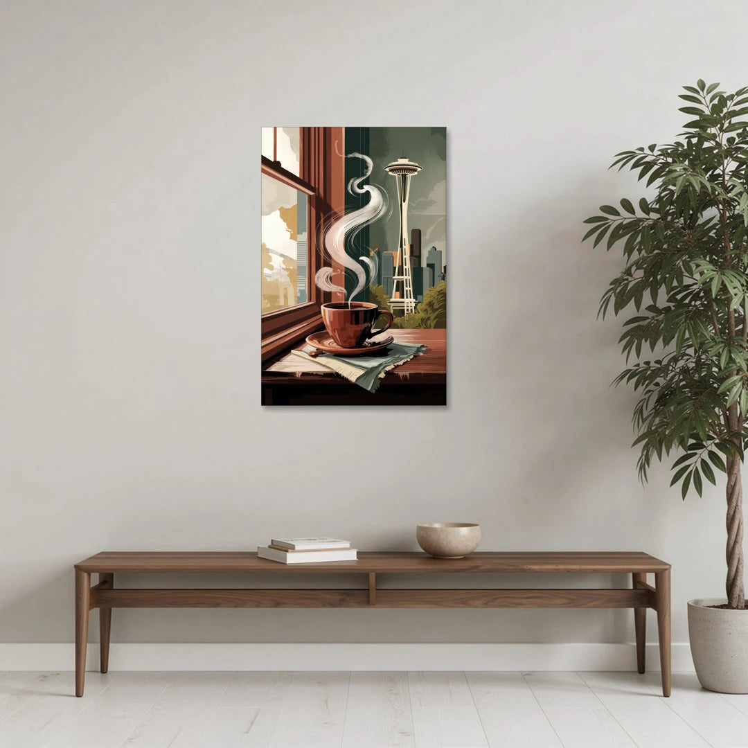 Seattle Coffee Culture Vibes - Canvas Wall Art - Coffee Table - 24x36