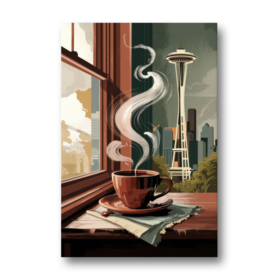 Seattle Coffee Culture Vibes - Canvas Wall Art - Front