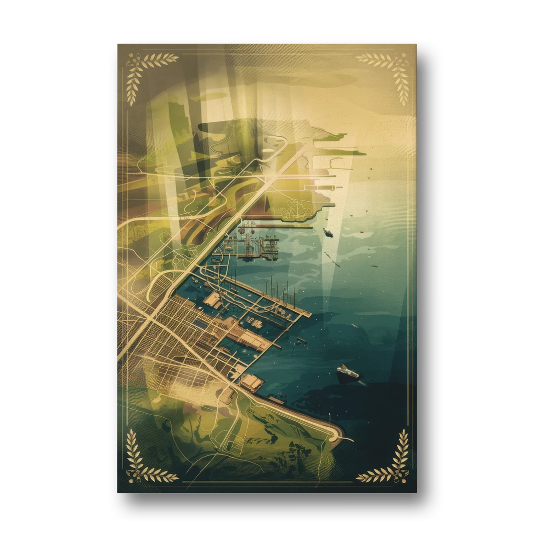 Seattle Map Vintage Style - Canvas Wall Art - Front