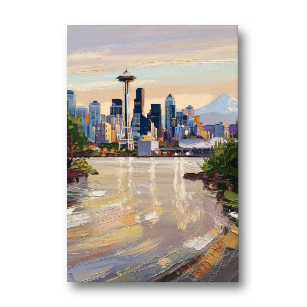 Seattle Nature Meets City - Canvas Wall Art - Front