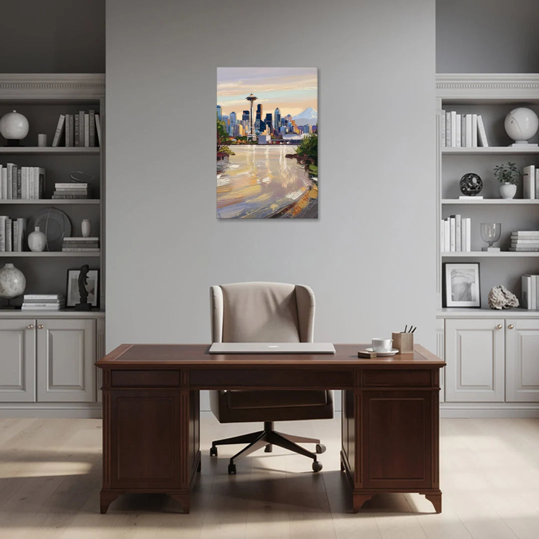 Seattle Nature Meets City - Canvas Wall Art - Office - 24x36