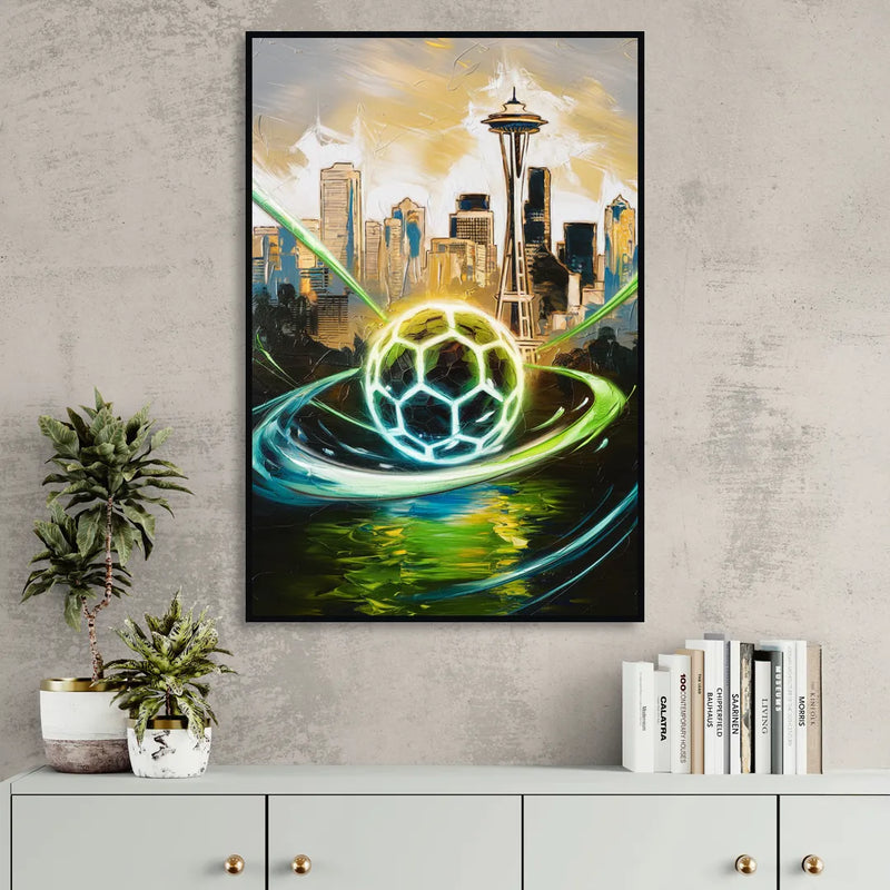 Seattle Sounders FC Spirit Living Room - Black Canvas Wall Art
