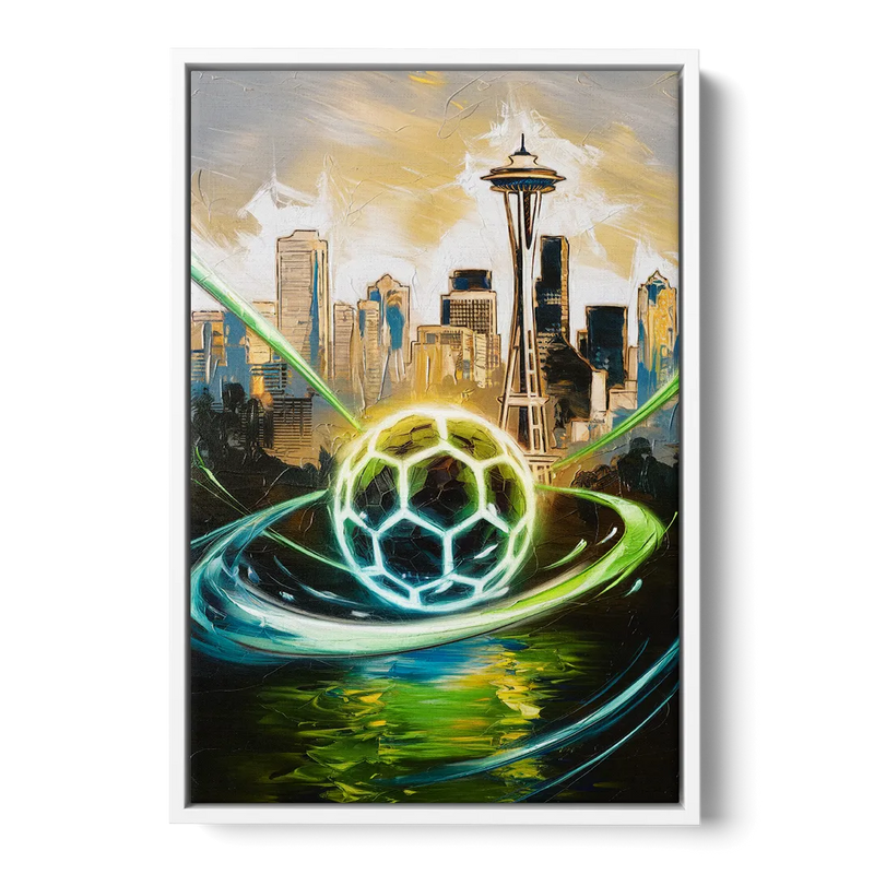Seattle Sounders FC Spirit Front - White Canvas Wall Art