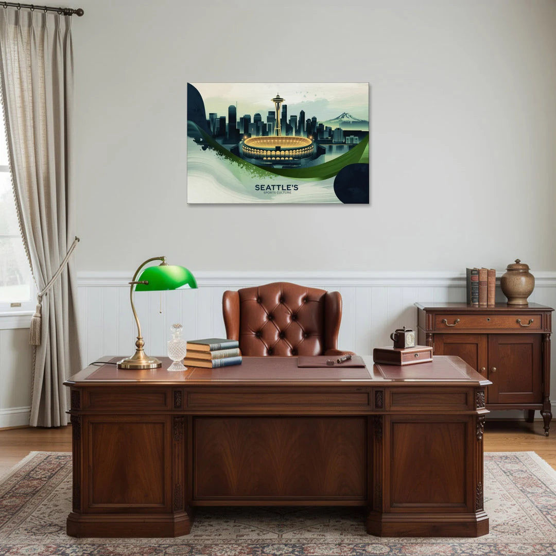Seattle Sports Fans Unite - Canvas Wall Art - Office - 36x24