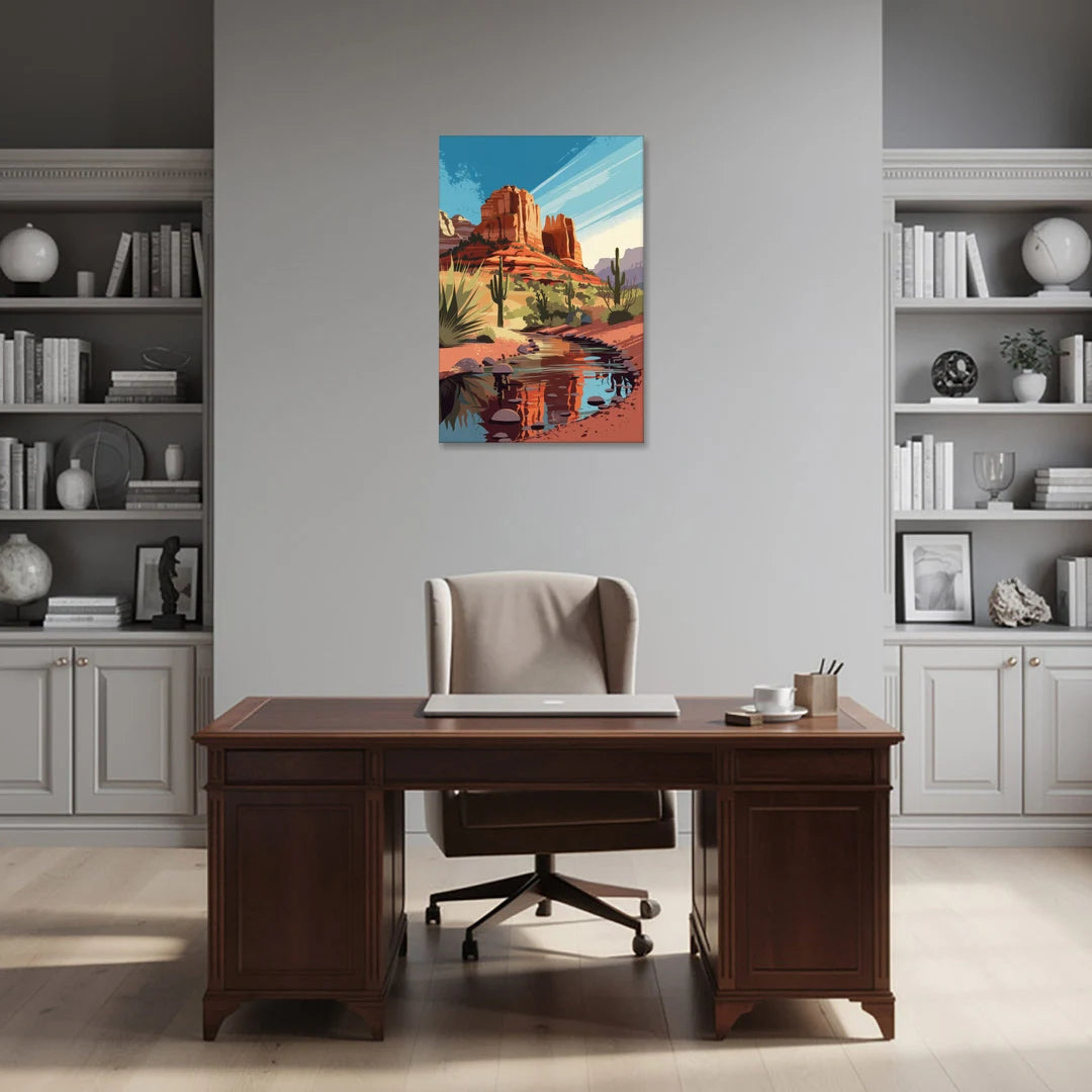 Sedona Cathedral Rock Views - Canvas Wall Art - Office - 24x36