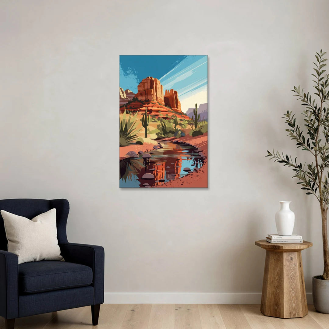 Sedona Cathedral Rock Views - Canvas Wall Art - Sofa - 24x36