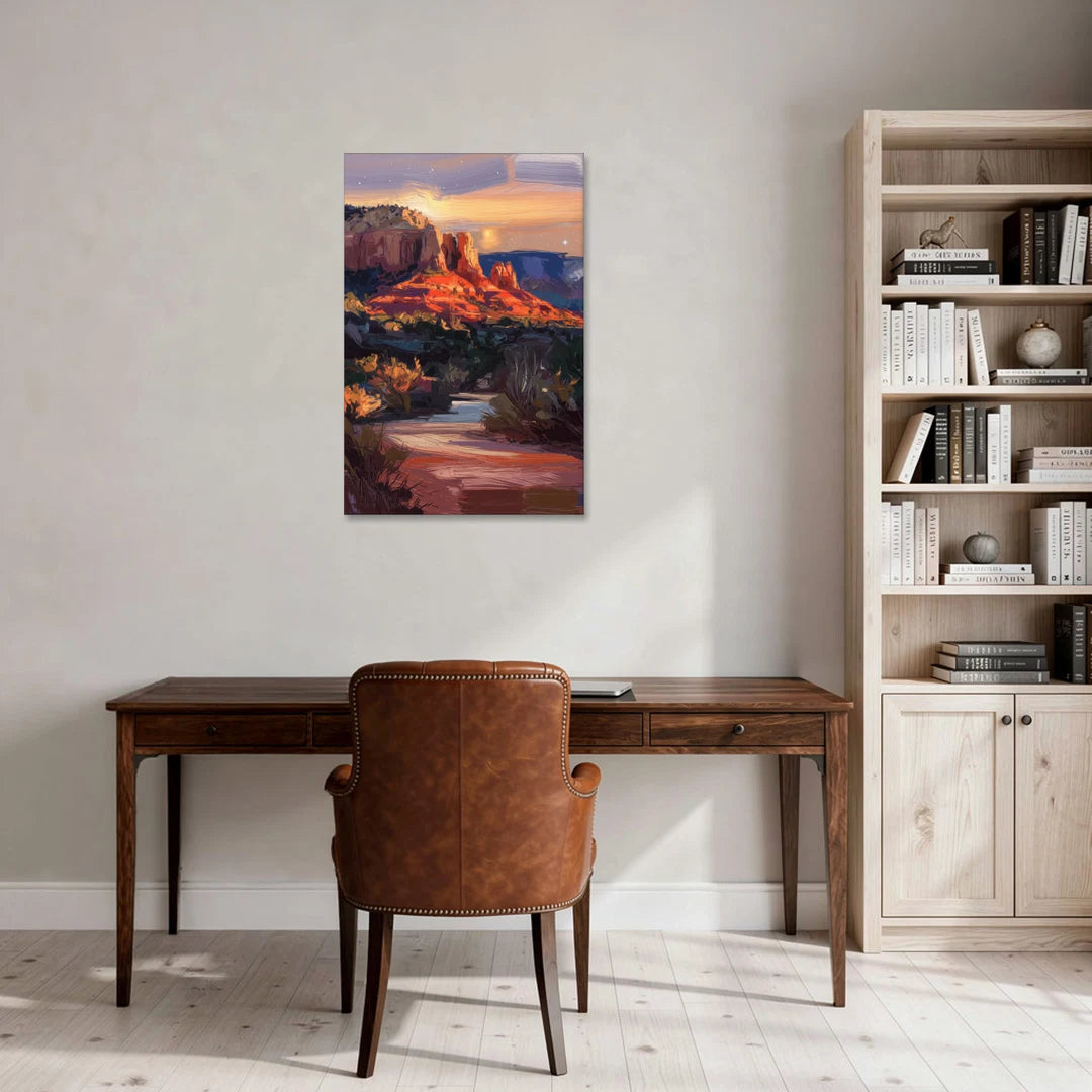 Sedona Evening Sky Glow - Canvas Wall Art - Office - 24x36